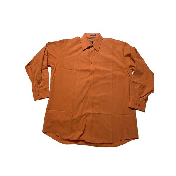 Daniel Ellissa Long Sleeve French Cuff Button Up Shirt 171/2 34-35 brown squash - Picture 1 of 11